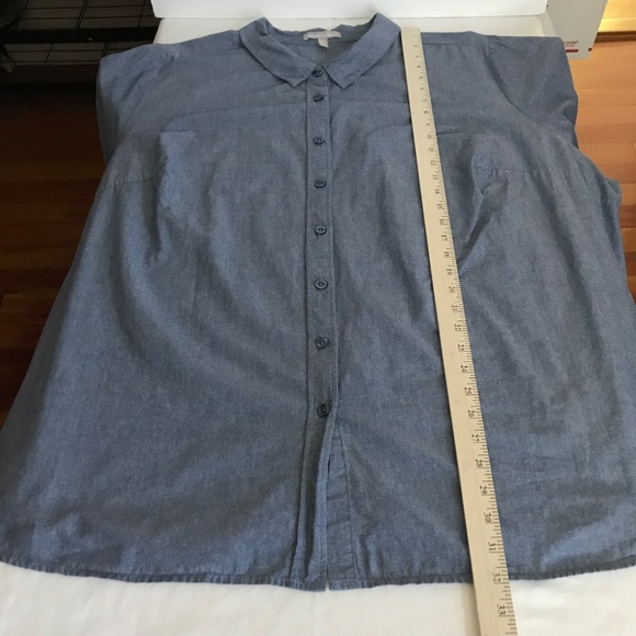 WOMAN WITHIN Cotton Denim Button Down Shirt Long Sleeve Women’s Plus Size 4X - Picture 11 of 14